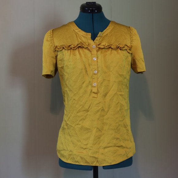 J. Crew | Mustard Textured Blouse - Picture 9 of 10